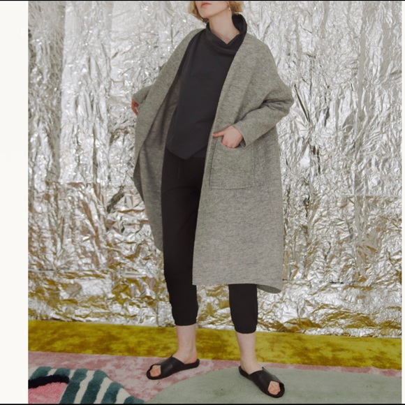 PRIORY Ro Smoking Jacket Grey Italian Boiled Wool - Picture 3 of 8